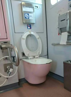 crust assembled on a toilet bowl 